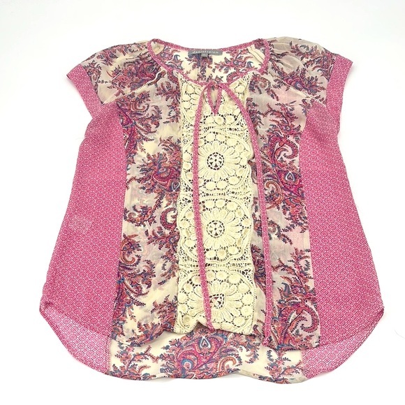 Daniel Rainn Pink and Cream Blouse petite small , like new - Picture 1 of 10